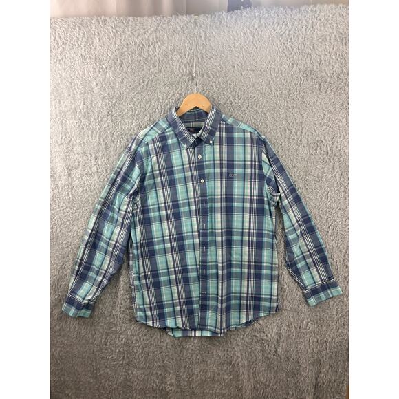 Vineyard Vines Other - Vineyard Vines Slim Fit Whale Shirt XL Plaid Button Down Blue Green Cotton